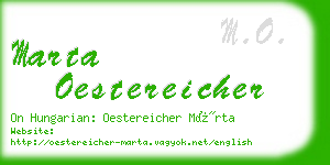 marta oestereicher business card